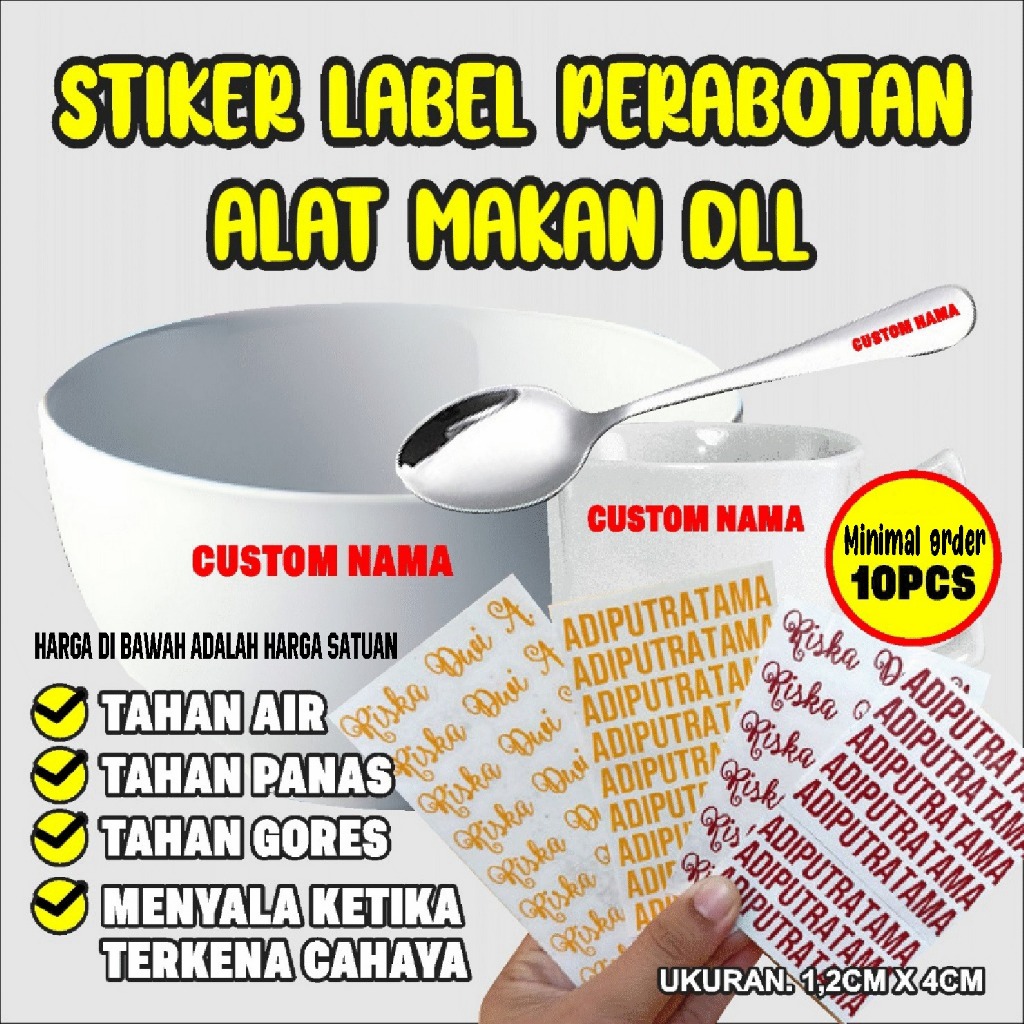 

Sticker Label Perabotan, tempat makan, dll