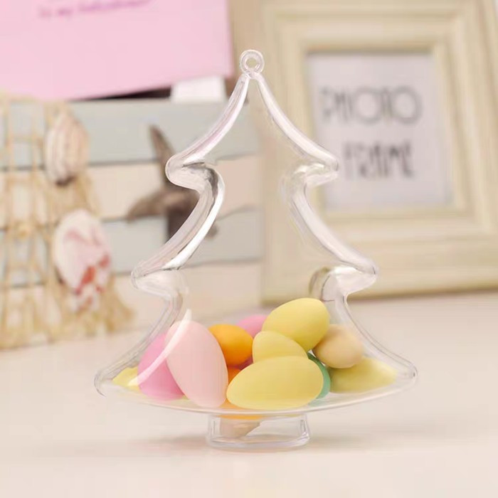 Ornamen Acrylic Hampers Pohon Natal Ball Motif Christmas