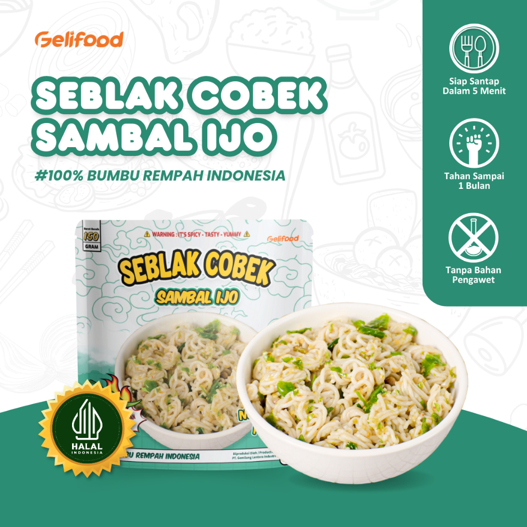 Geli Food - Seblak Coet Cobek Cocol Pedas Seblak Instan Kerupuk Mawar Sambel Ijo