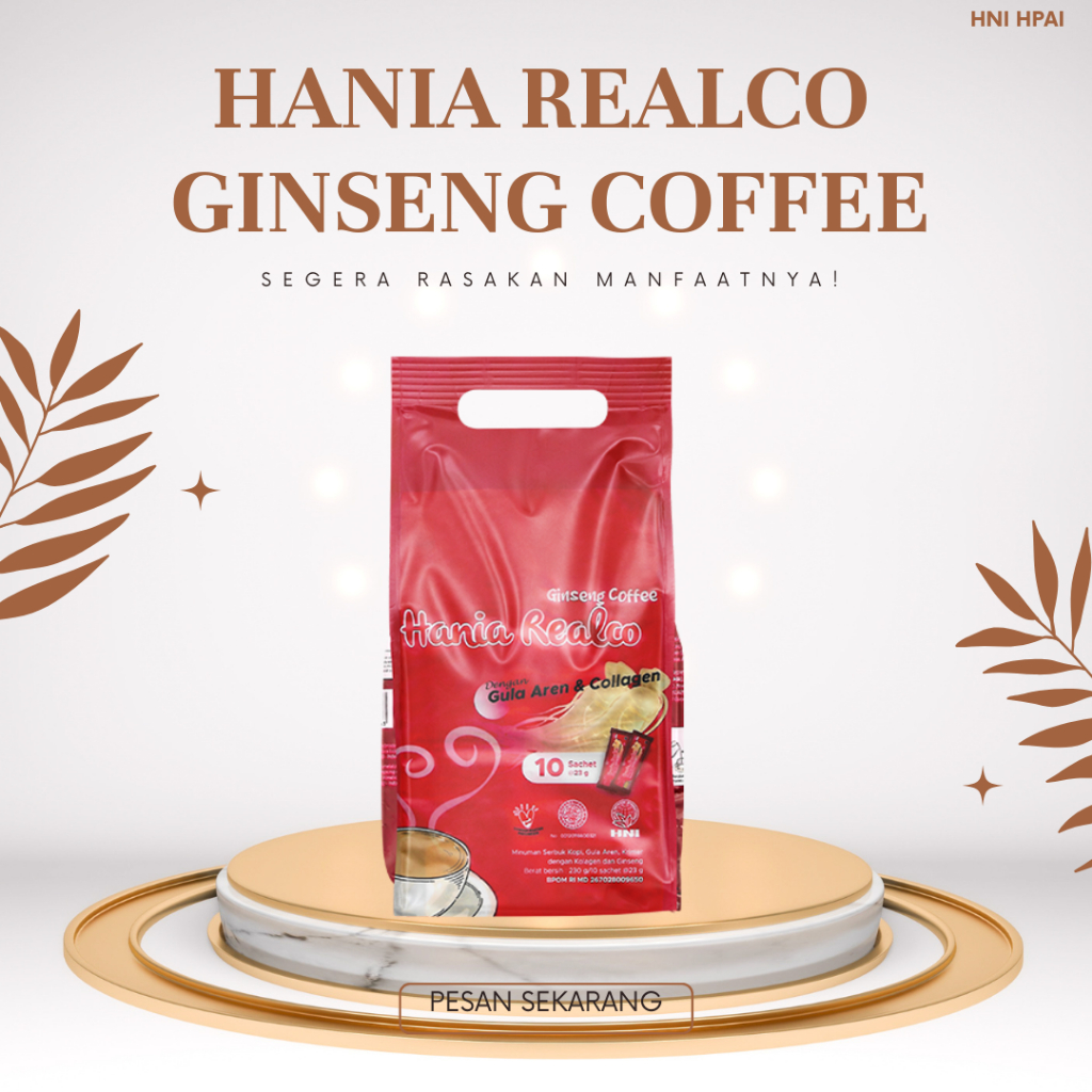 

HANIA COFFEE GINSENG ( Kopi menyehatkan ) Isi 10 sachet ( dapat mencegah penuan dini )