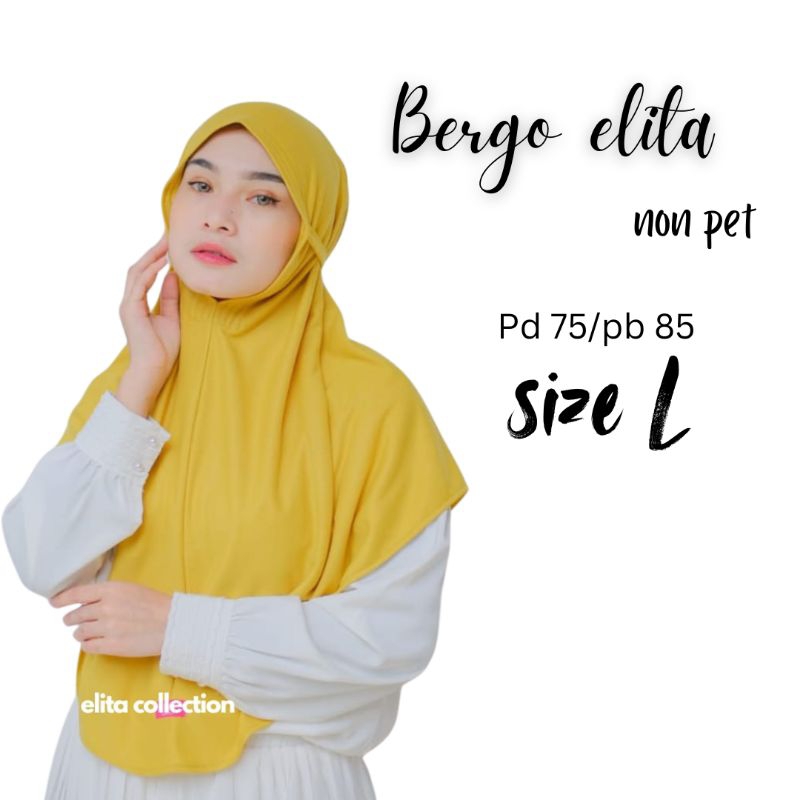 Hijab jilbab instan Bergo Aisyah Elita size L kaos
