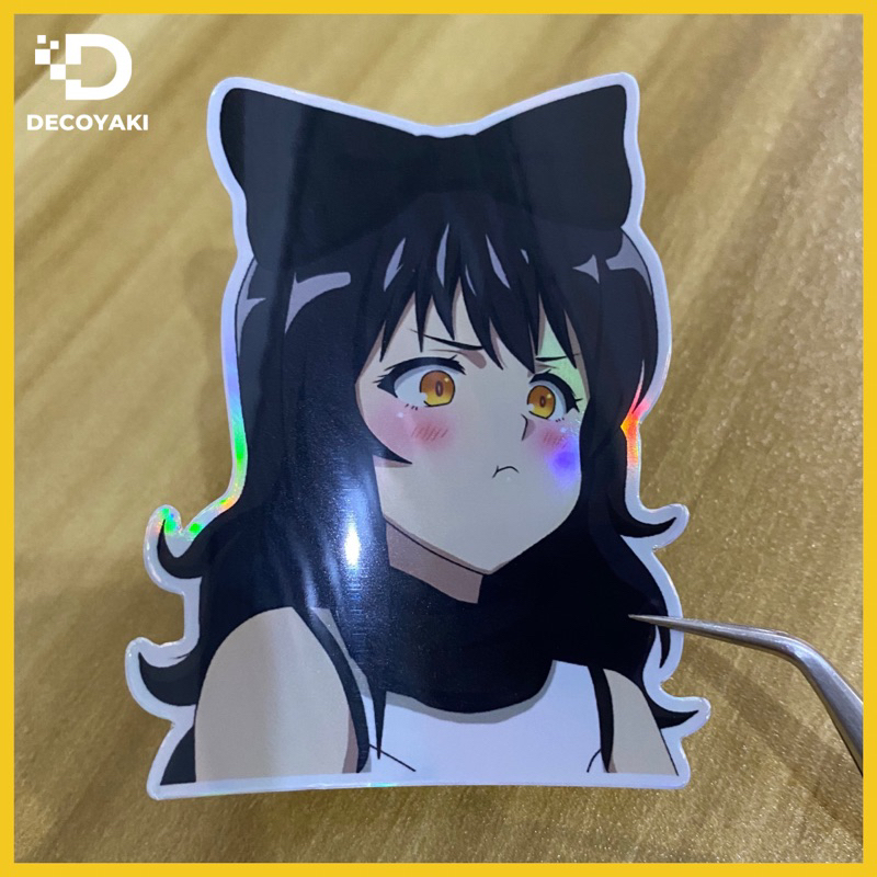 

Sticker Hologram Blake Belladona Ngambek, Sticker Anime Ngambek