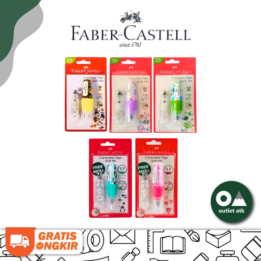 

Faber Correction Tape QAR 506 5mm x 6m w/refill - Tipex Kertas