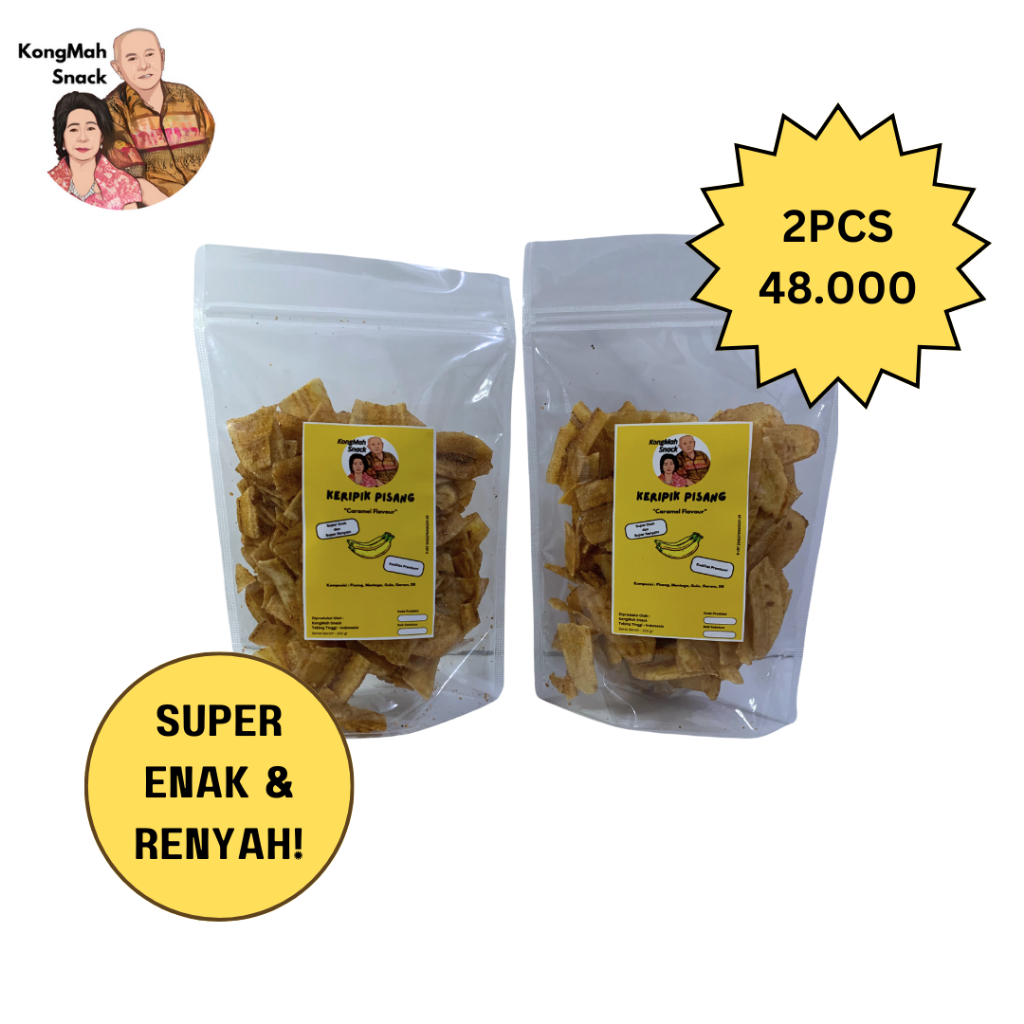 

Keripik Pisang Rasa Karamel | Banana Chips Caramel Flavour | 150gr | KongMah Snack