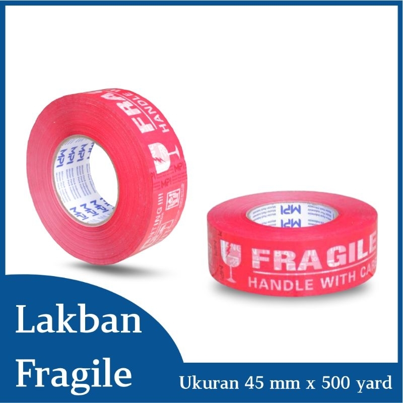 

Lakban Fragile 2 inch 45 x 500 yard | Lakban fregile jangan di banting merah Jumbo