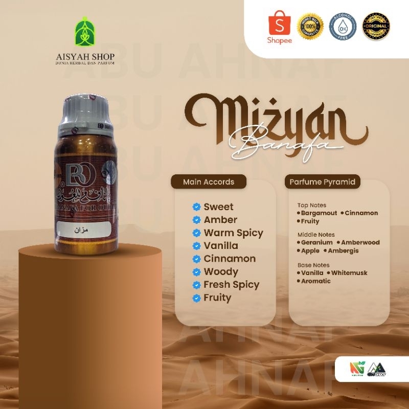 Parfum MIZAN or MIZYAN 100Gr By Banafa BO Original Saudi Arabia