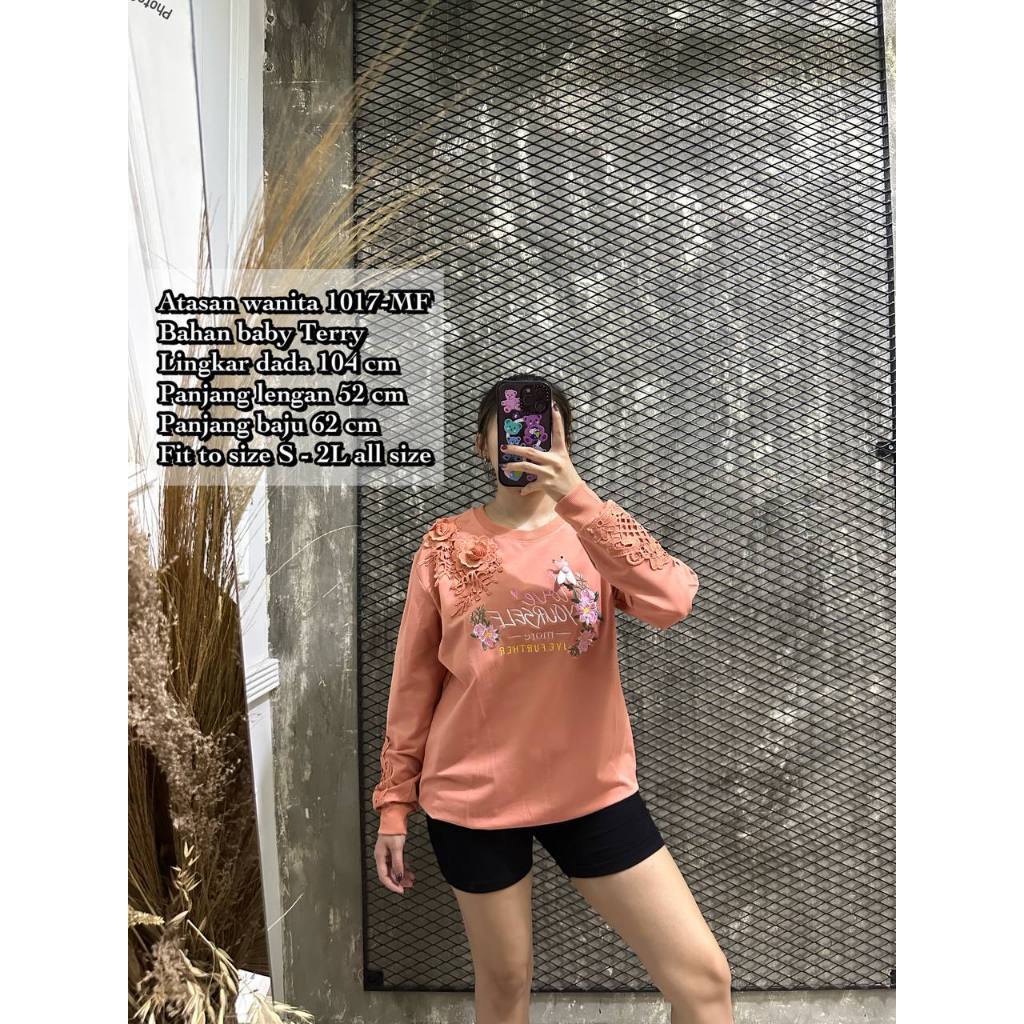 KAOS 1017-MF KAOS IMPORT SWEATER LENGAN PANJANG LD 104 FIT S-XXL BISA COD