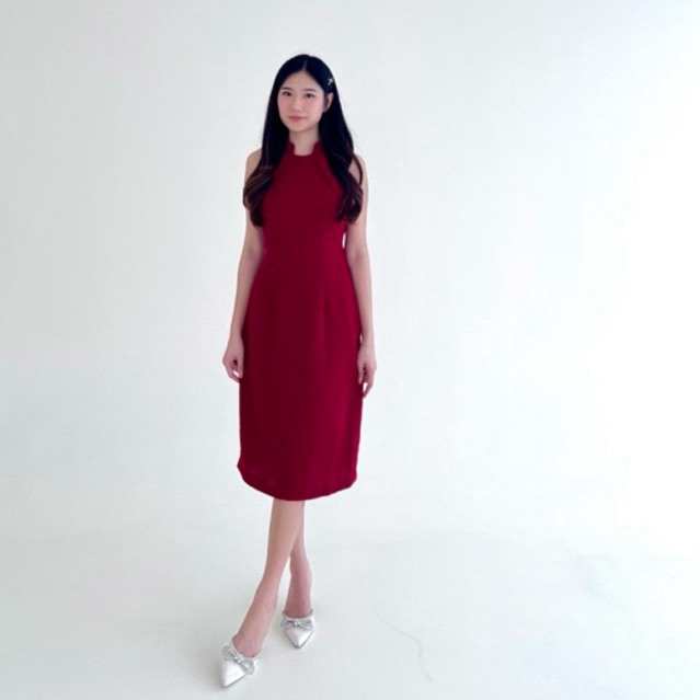 [ WEARING INS ] MEI YI Dress | Dress Merah | Dress Simple Merah