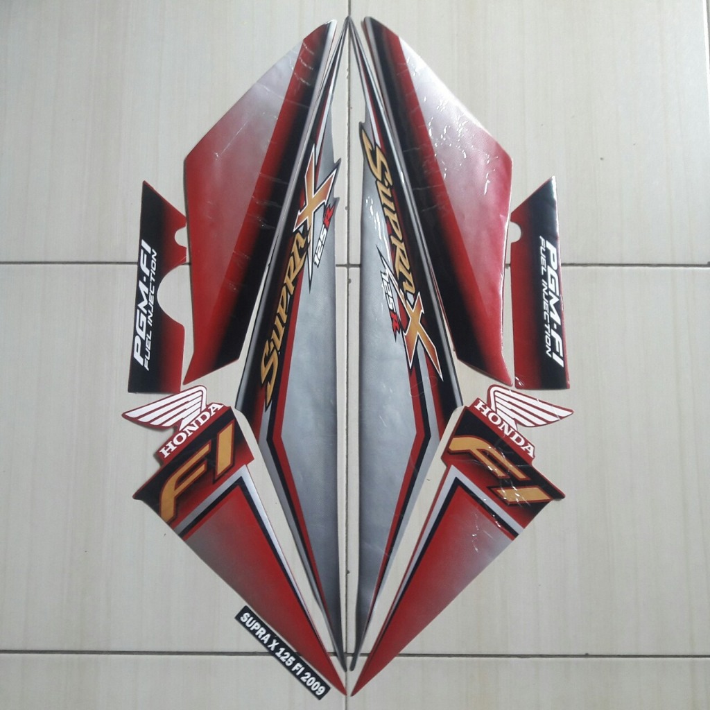 STRIPING LIS STICKER STANDART BODY MOTOR HONDA SUPRA X 125 FI THN 2009