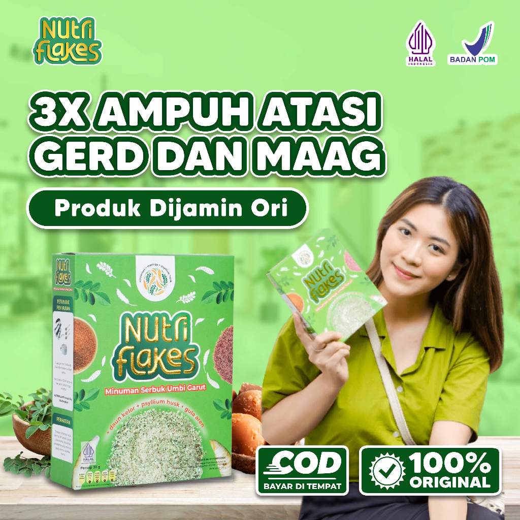 

Nutriflakes Sereal Umbi Garut Obat Asam Lambung Atasi Maag Mag Gerd Original Makanan Diet Isi 280gr