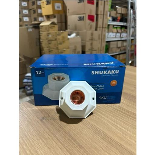 [PAKET 12PCS] FITTING PLAFON / MANGKOK LAMPU SEGI 7/8 SHUKAKU PREMIUM TERMURAH
