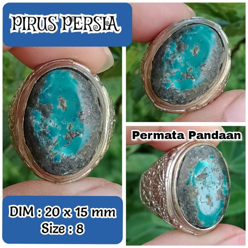 cincin batu akik pirus persia pirus jadul lawasan siap pakai.50