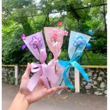 Bunga Kawat Bulu Pastel Cantik Bouqet