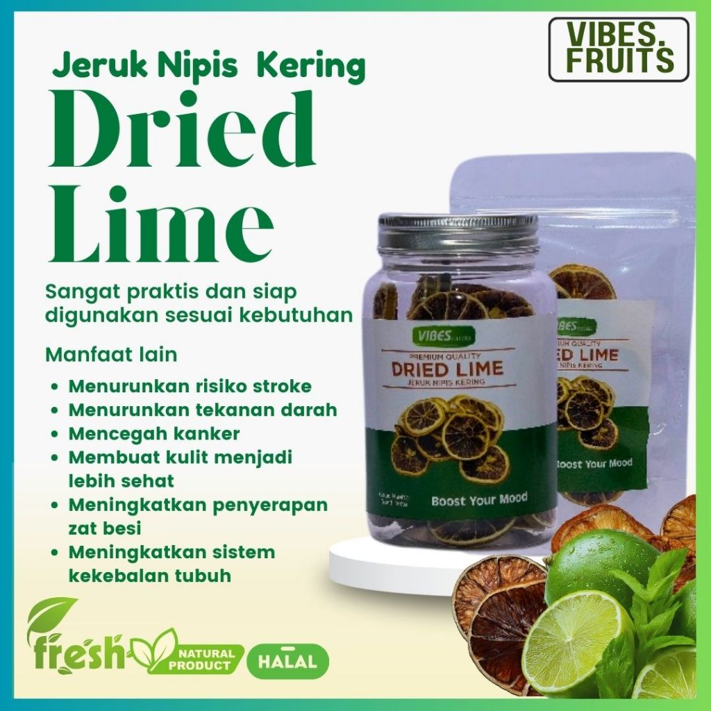 

Dried Lime Slice, Jeruk Nipis Kering, Jeruk Nipis, by Vibes Fruits / ukuran Pouch & Big