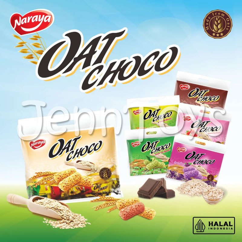 

Naraya Oat Choco Snack Oat Sereal Gandum Vanilla Pandan Green Tea Strawberry 400gr