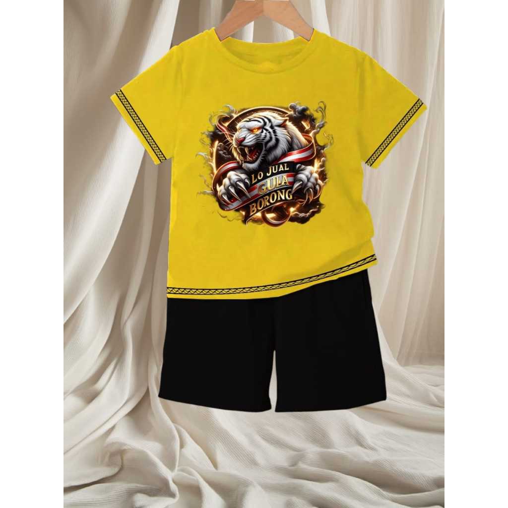 Setelan Baju Anak Anak / Kaos Santai / Pakaian Jalan Jalan Borong Distro T-shirt Cotton