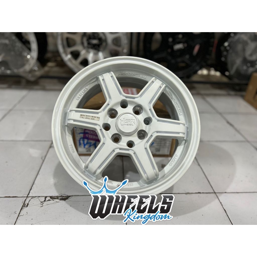 VELG R14 WARNA PUTIH VELG MOBIL RACING RING 14 HSR  PCD 4X100/114 PNP VELG AGYA BRIO SIGRA DATSUN