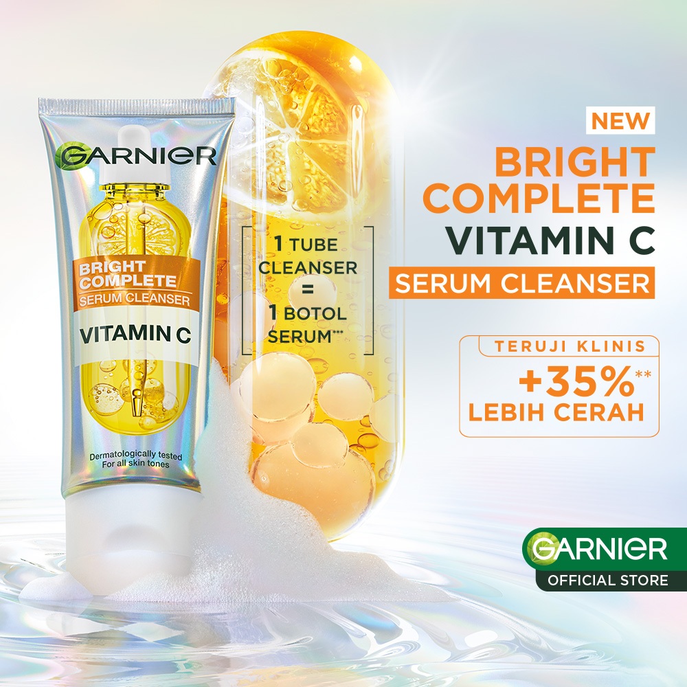 [2.2 HOT SALE] GARNIER Facial Wash Bright Complete Vitamin C Serum Cleanser 100ml | Skincare Pembers