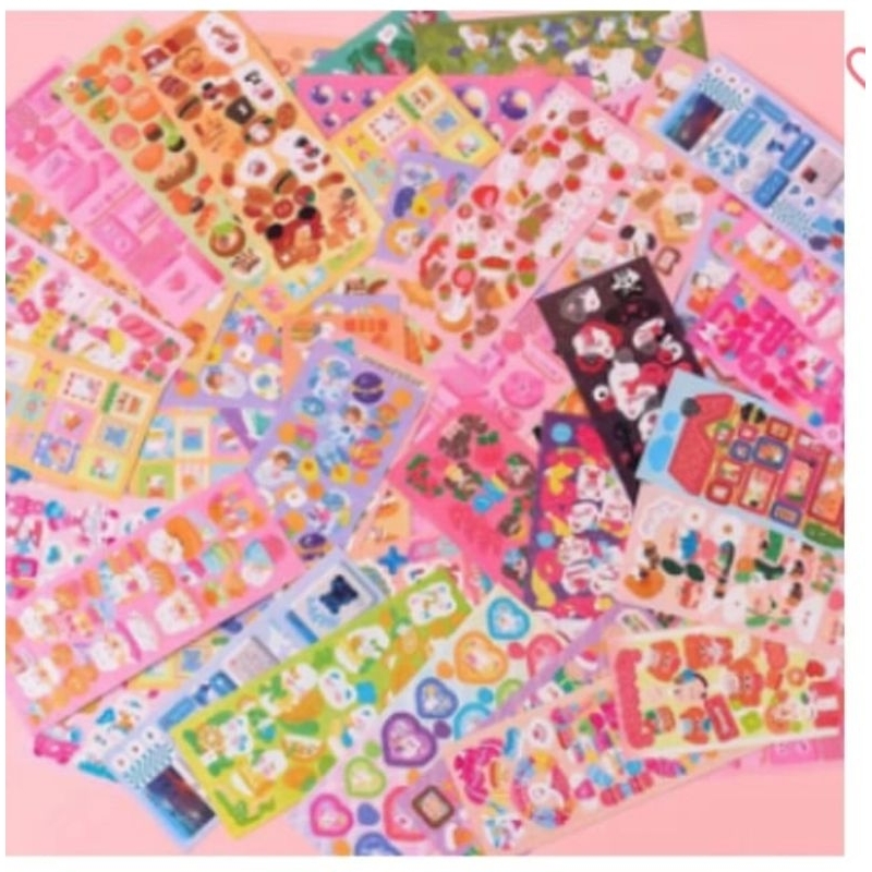 

(10 pcs) Stiker kartun lucu gaya korea
