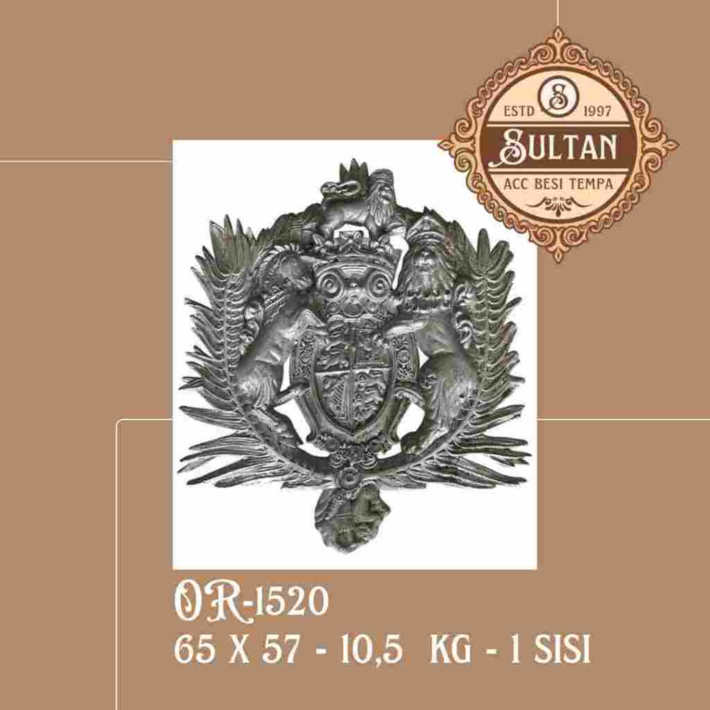 Sultan Besi Tempa / OR-1520 / Ornamen Daun Besi Tempa / Ornamen Pagar Besi Klasik / Aksesoris Besi T
