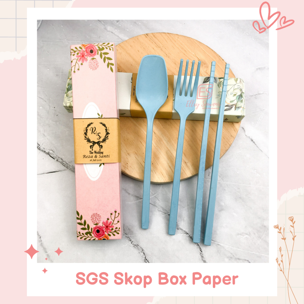 Souvenir Sendok Garpu Sumpit Lokal SKOP & Bebek Kemas Box Sliding Paper