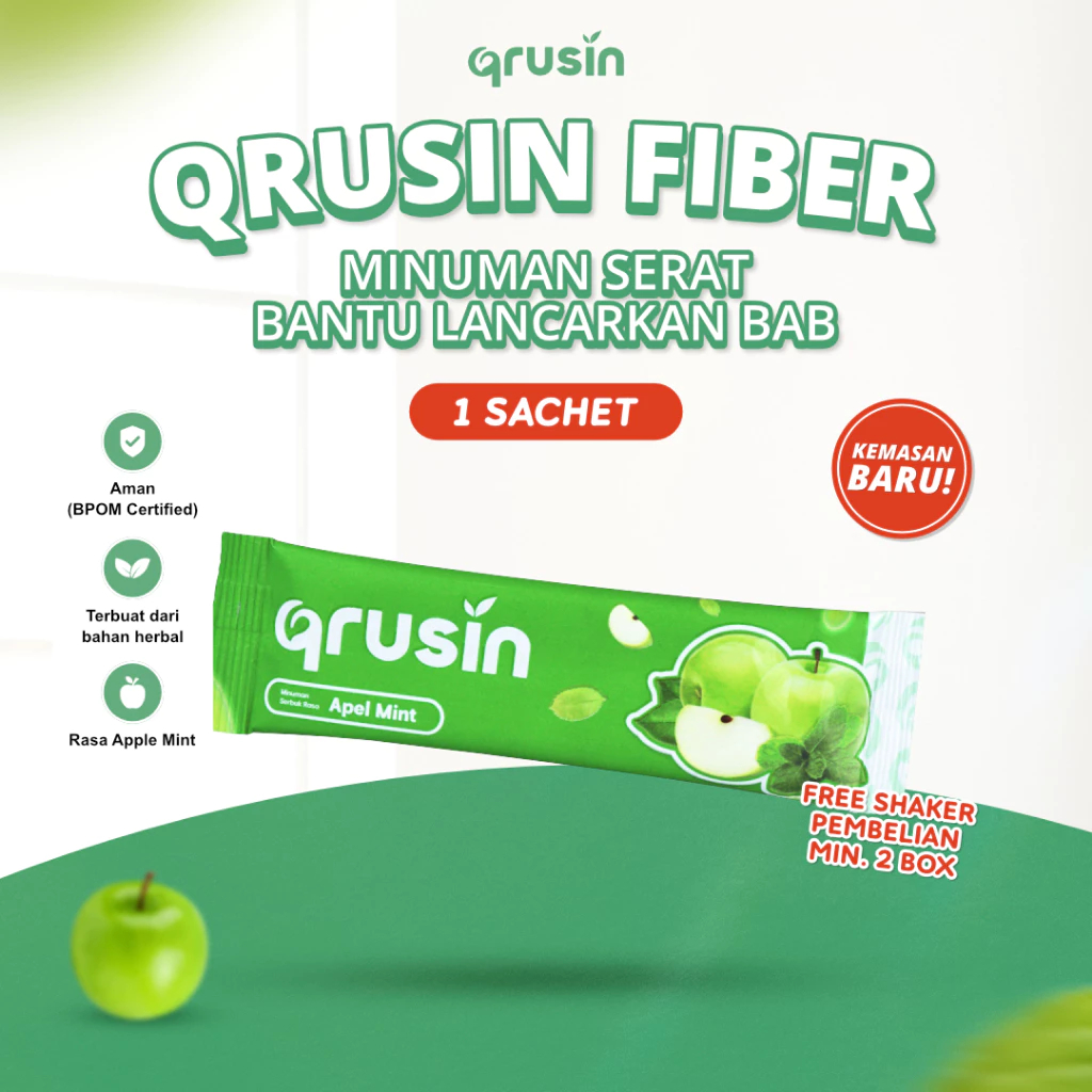 

Qrusin Fiber - Termurah dan Bisa Satuan! Pengikat Minyak & Lemak Makanan | Pelancar BAB | Minuman Diet Pelangsing