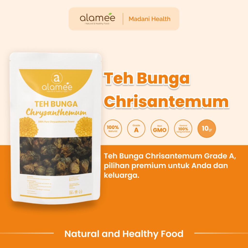 

ALAMEE Teh Bunga Chrysanthemum Tea Krisan Emas Golden Crysant Herbal Alami Organik Crysanthemum 10gr