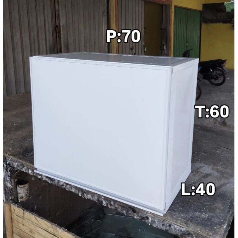 LEMARI GANTUNG ALUMINIUM RAK PIRING KITCHEN SET ANTIKARAT