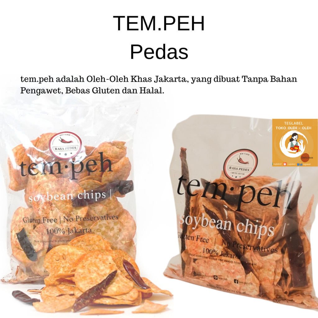 

Keripik Kripik Tempe Rasa Pedas 250 Gram Soybean Chips temp.eh Pedes