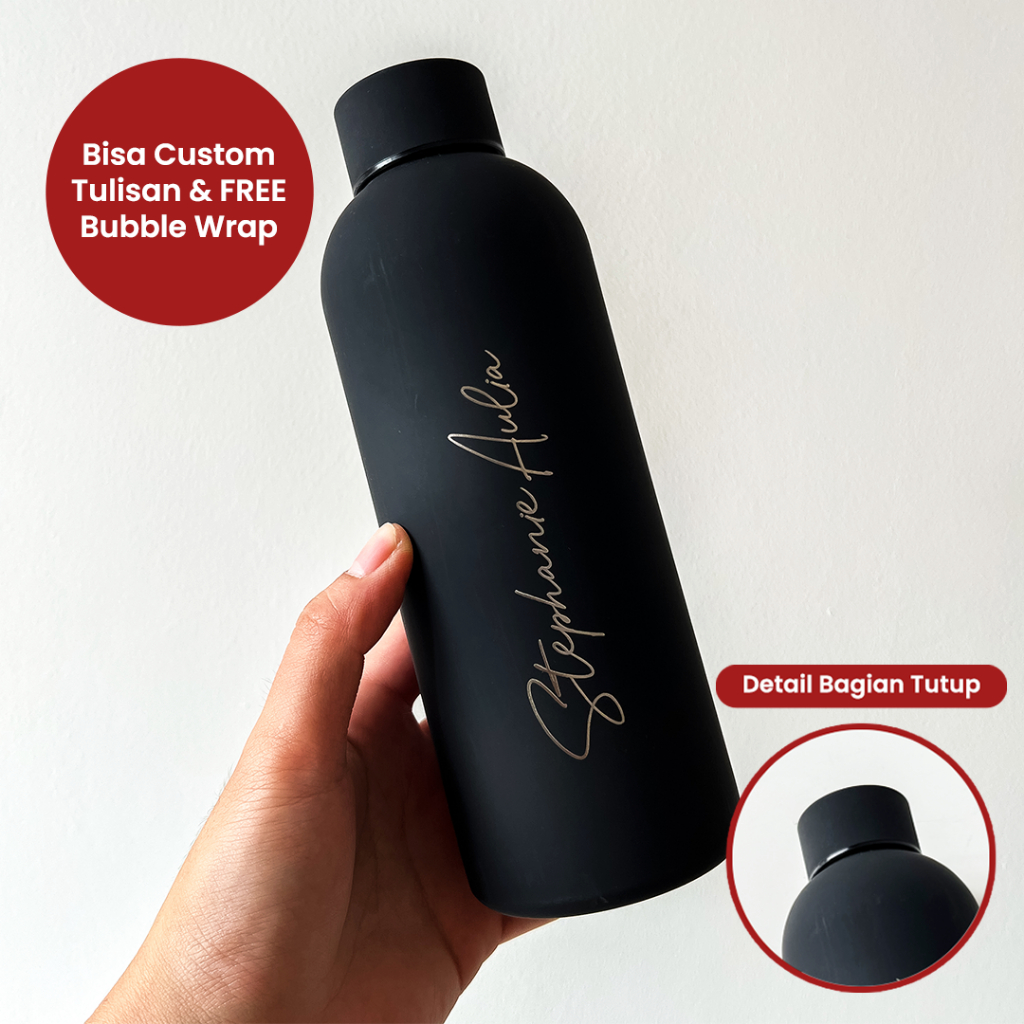Tumbler Elite Custom Nama Tumblr Stainless Grafir Logo Botol Minum Custom Tulisan Nama atau Logo