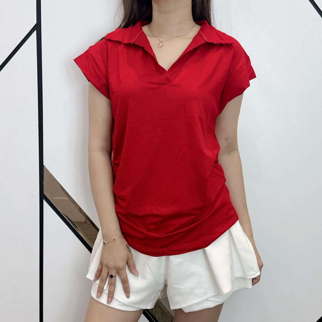 Kaos Polos V Neck Kerah / Atasan Kerah Wanita