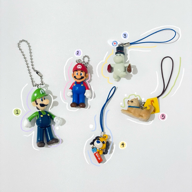 Ayakasakii Japanese Trinkets Gacha Keychain Mario Luigi Nintendogs Moomin Ochaken Teadog Bagcharm