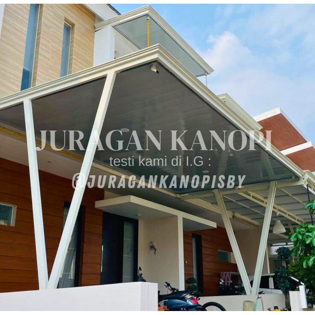 Kanopi bajaringan atap plafon pvc + alderon single layer
