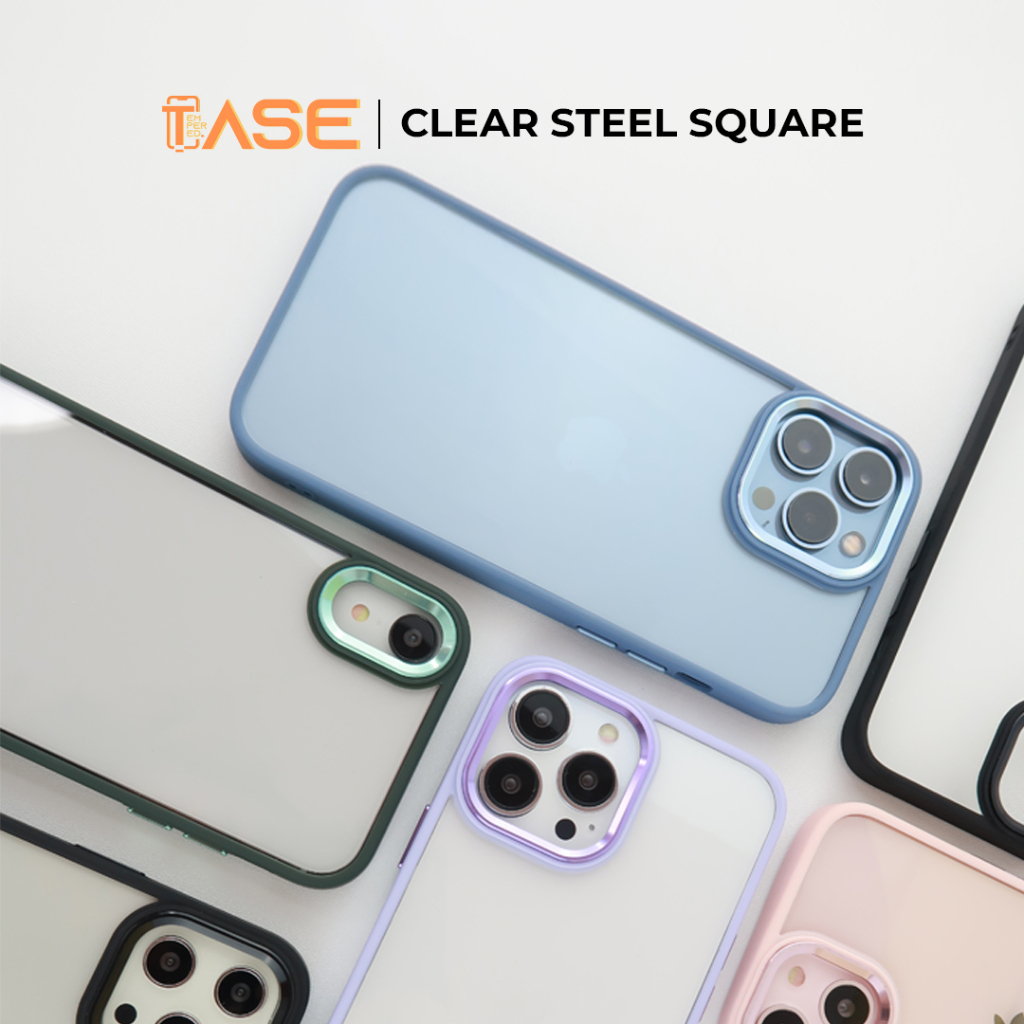 Case Iphone 13 Pro Max 12 Pro Max 11 Pro Max XR X XS Max Clear Matte Steel Square