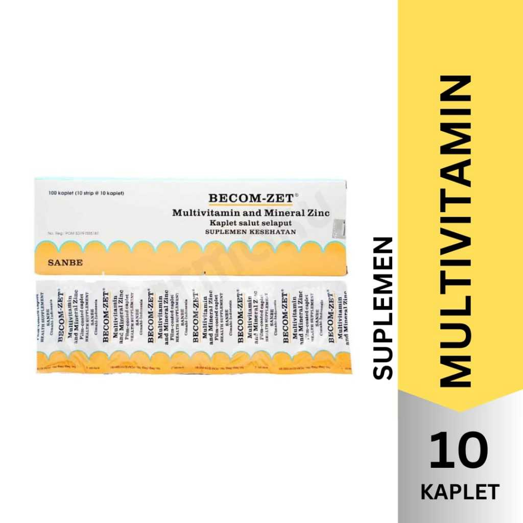 BECOM-ZET 1 Strip 10 Tablet - Multivitamin - VITAMIN PROMO