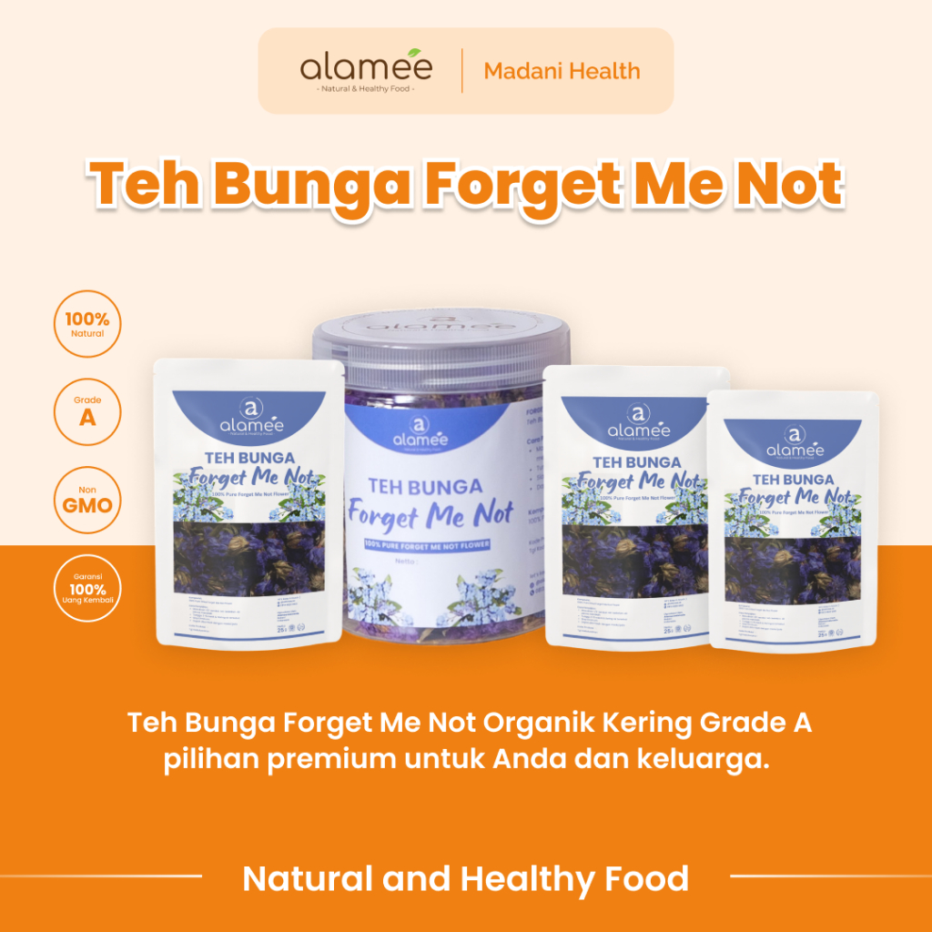 

ALAMEE Teh Bunga Forget Me Not Flower Tea Organik Kering Dried Siap Seduh Minum