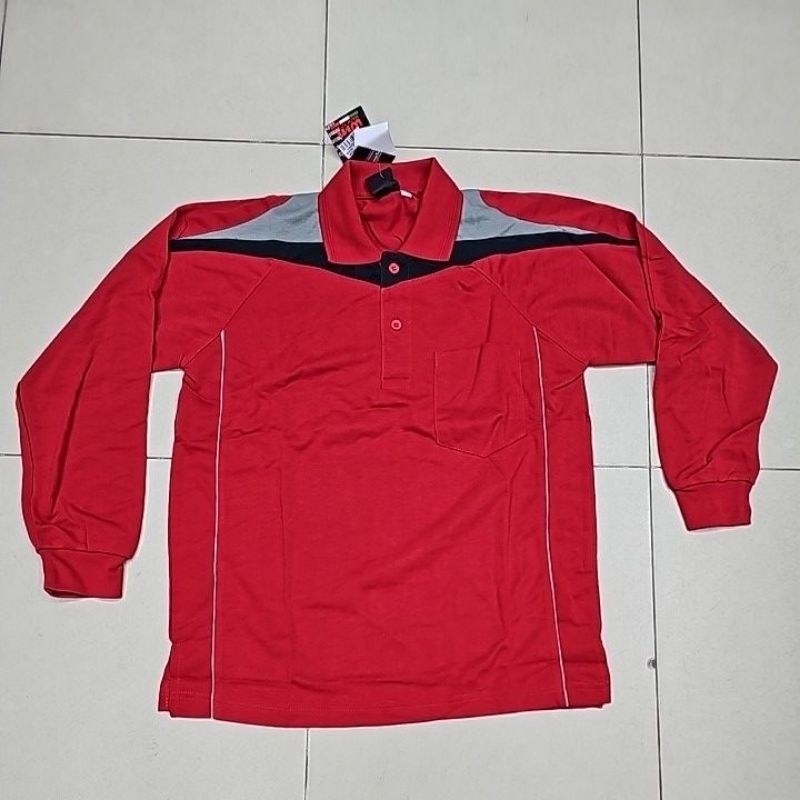 KAOS OLAHRAGA / BAJU SERAGAM OLAHRAGA WLVB BAHAN POLO BERPORI WARNA MERAH KOMBINASI