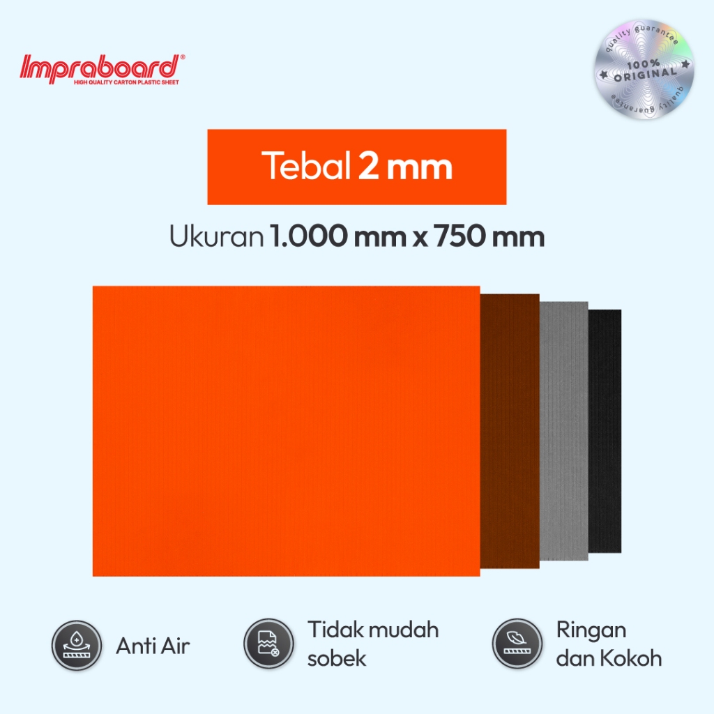Impraboard Tebal 2 mm ukuran 1000 x 750 mm