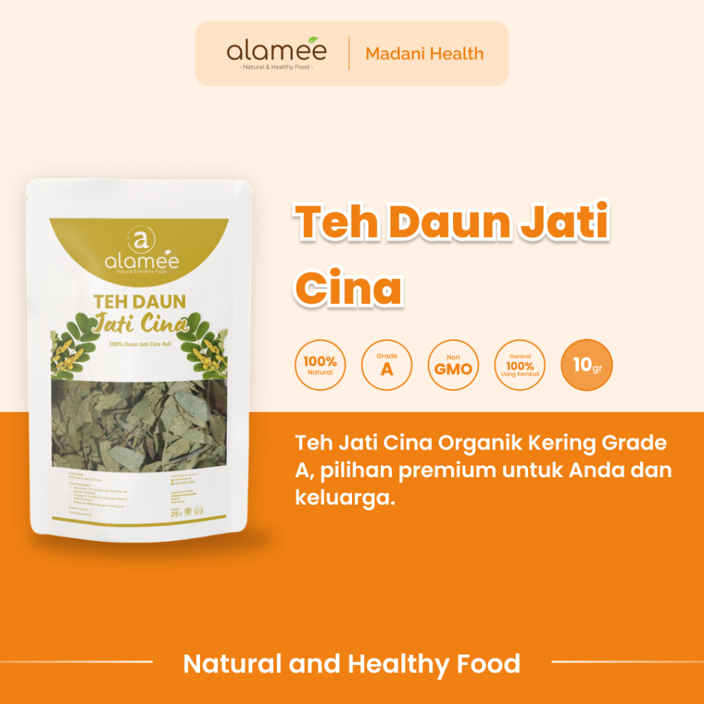 

ALAMEE Teh Daun Jati Cina Senna Leaf Tea Teh Herbal Alami Organik Organic Siap Seduh Minum 10gr