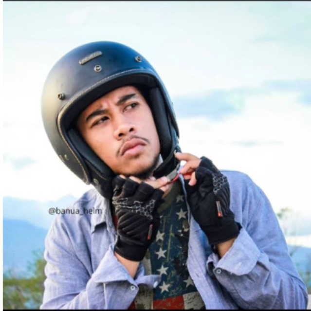 HELM RETRO NJS NR80/ HELM RETRO ASLI NJS LIST CHROME