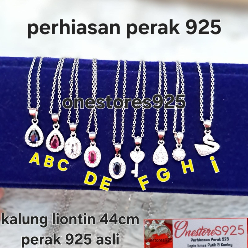 KALUNG LIONTIN MINI KECIL PERAK 925 LAPIS EMAS PUTIH