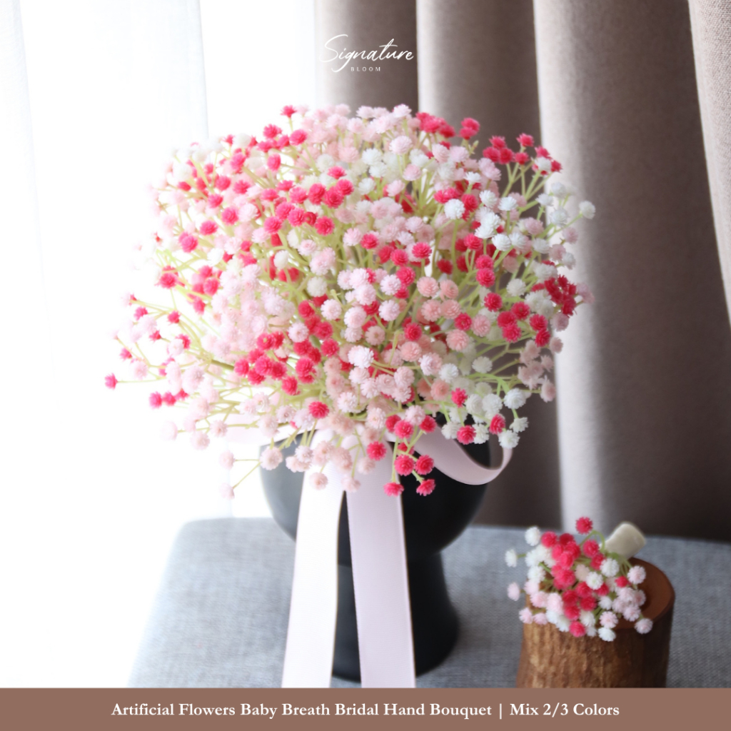 (SignatureBloom) Artificial Baby Breath Bridal Hand Bouquet | Buket Bunga Palsu Wedding Prewedding E