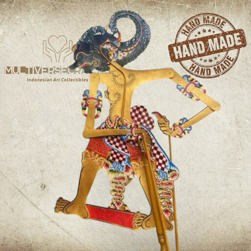 MULTIVERSECRAFTID WERKUDARA GAGRAK JOGJA -+ 60 cm Wayang Kulit Asli Werkudara / Bima Gapit Rotan Sta