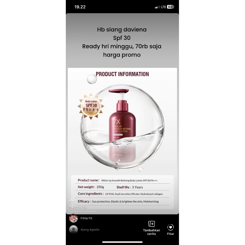 HB siang daviena skincare