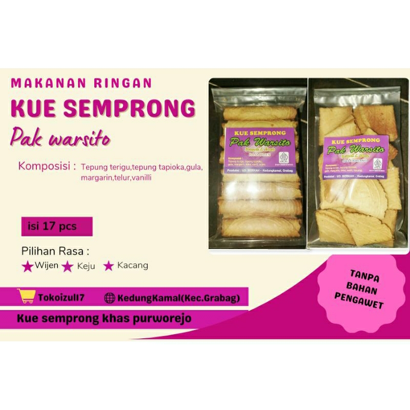 

Kue Semprong Pak Warsito (renyah manis dijamin tidak bikin eneg)