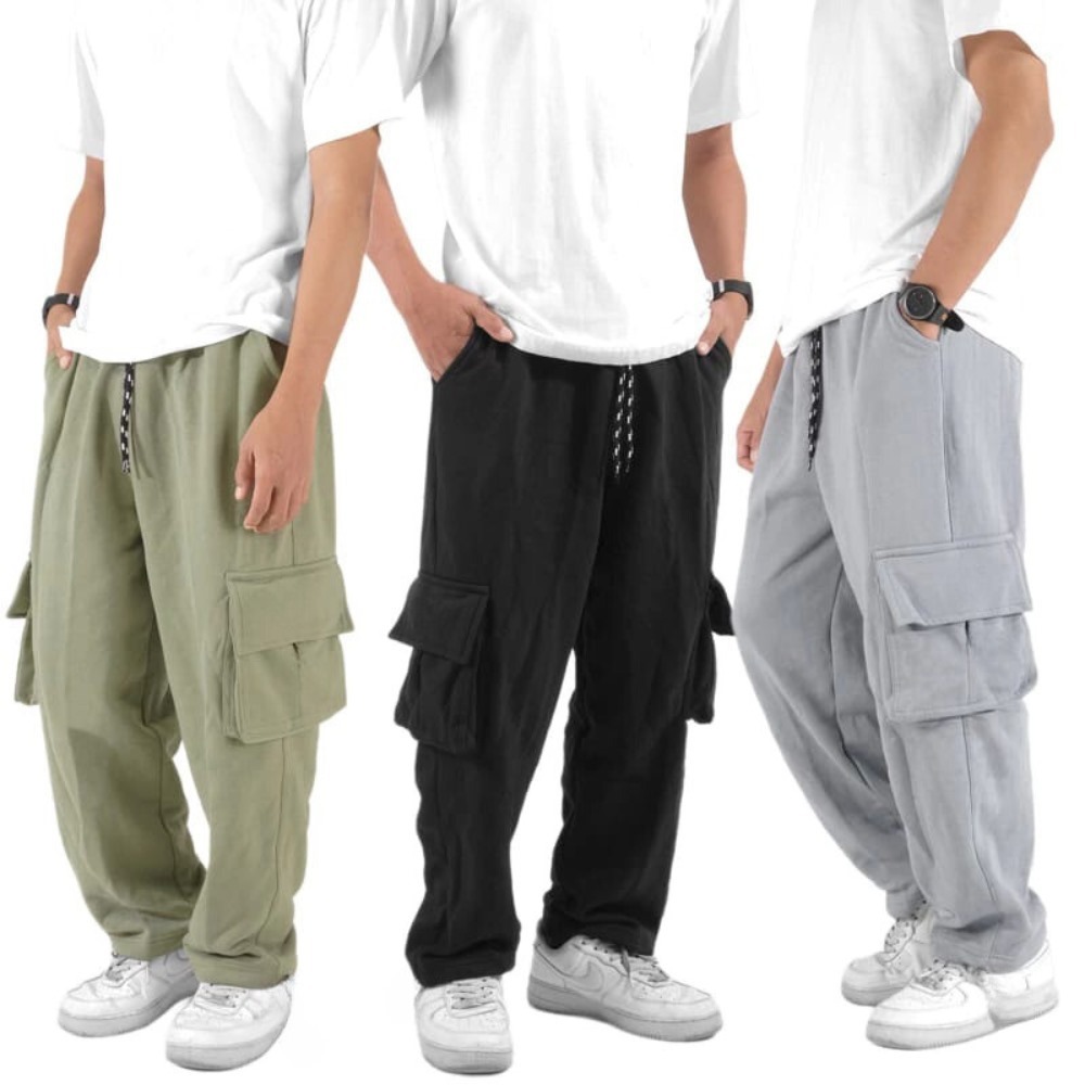Cargo Longs Pants Pria Kekinian Ce;lana Panjang Santai Kantong Samping OOTD Kasual Style Frendly Cel