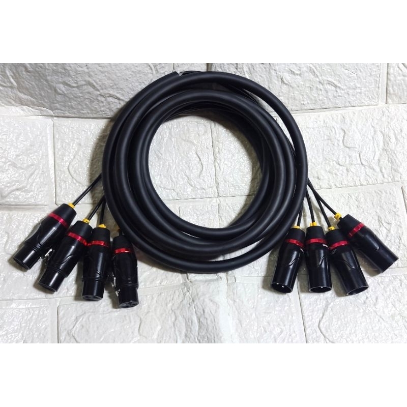 Snake Kabel 4 Channel Male Female SPL Audio 1 Meter