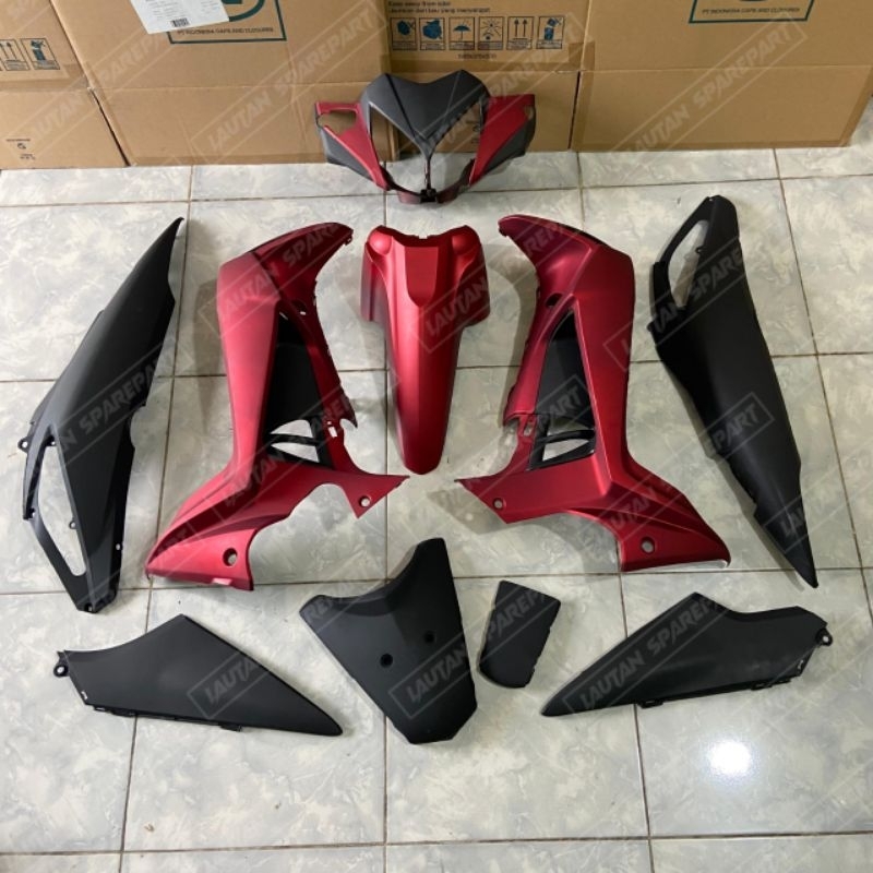 Full body halus honda supra x 125 batman merah doff