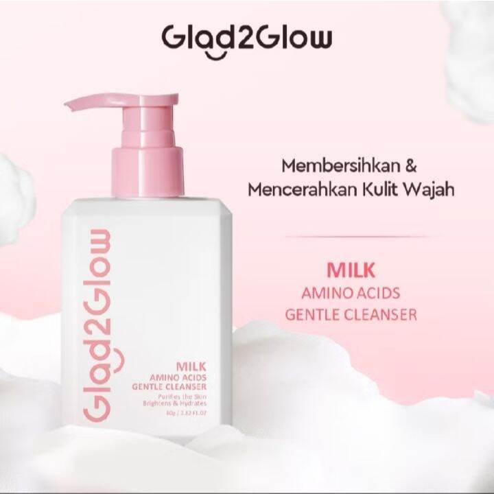 GLAD2GLOW MILK AMINO ACID GENTLE ClEANSER FACE WASH 80ml