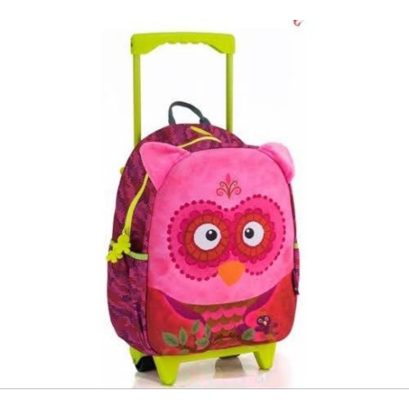 okiedog wildpack junior trolley owl sale / tas koper anak okiedog pink